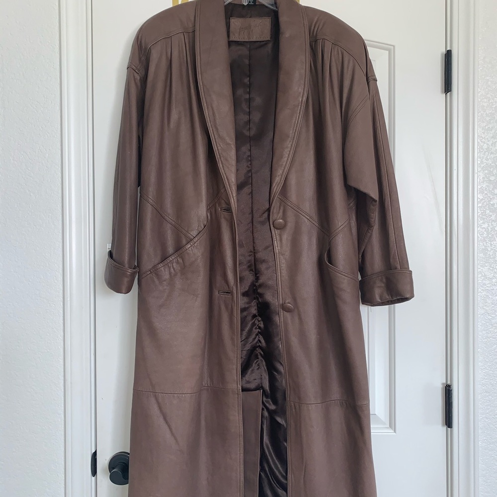 Women’s leather trench coat